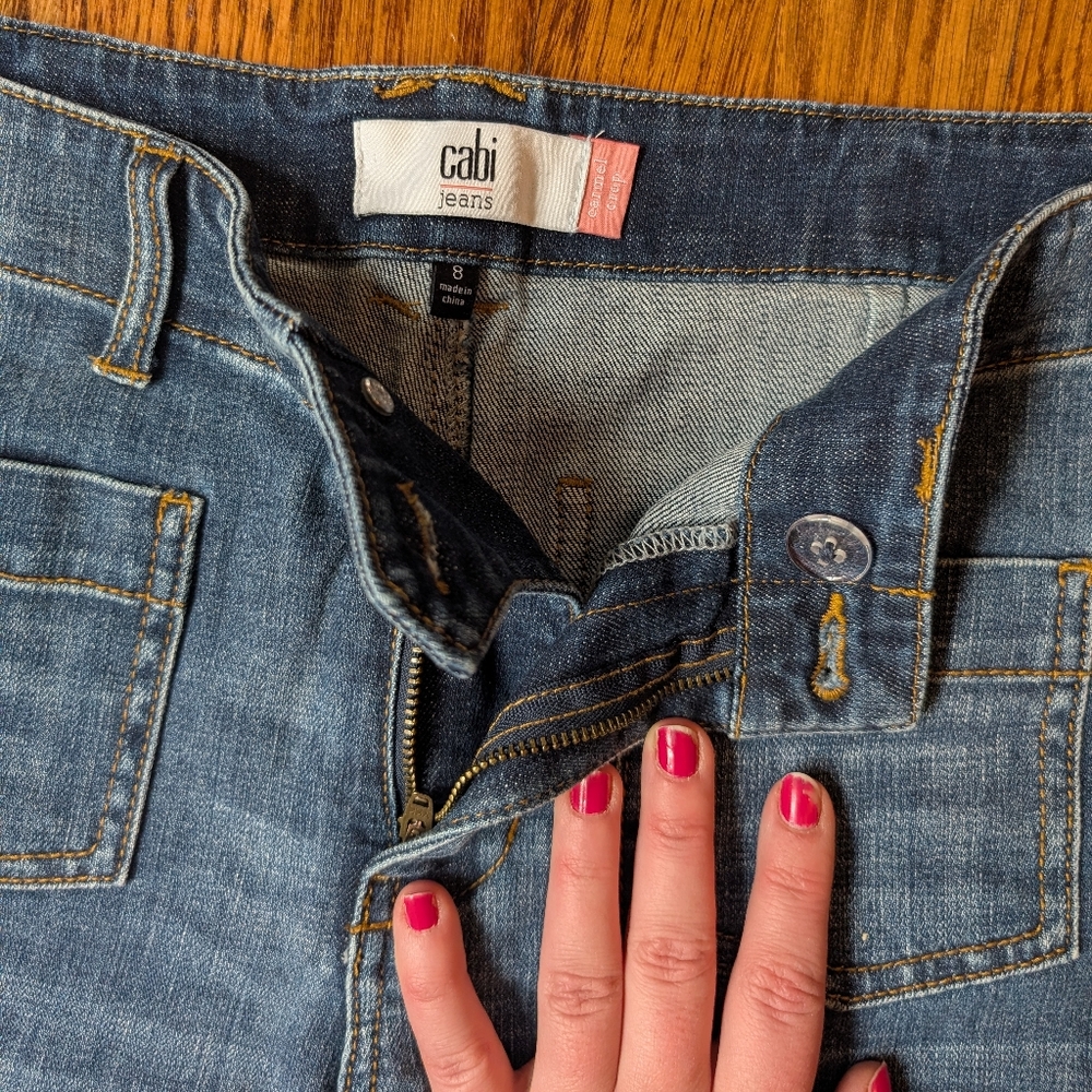 CAbi Carmel Crop - Dark Blue Cropped Jeans, Size 8 - Picture 6 of 7